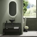 Bathroom Composition Washbasin in Ceramic and Mirror Made in Italy - Hoscar