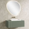 Sage Green Bathroom Composition with Resin Washbasin Made in Italy - Artemide