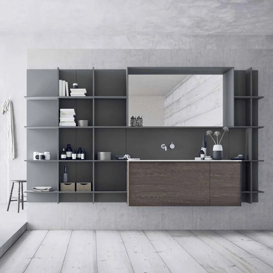 Suspended and Modern Bathroom Furniture Composition, Design Furniture - Callisi12 Viadurini