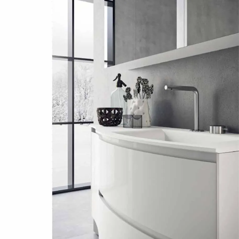 Modern and Suspended Bathroom Composition Made in Italy Design - Callisi7 Viadurini