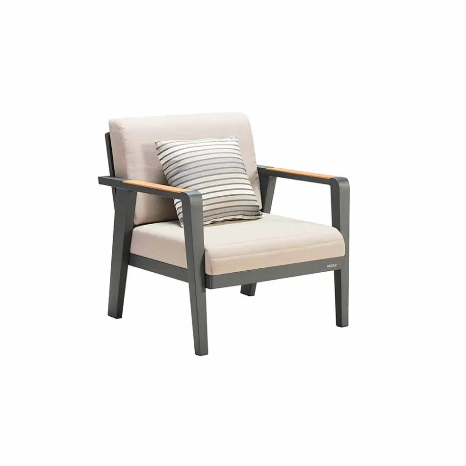 Garden Composition 2 Seater Sofa, 2 Armchairs and Coffee Table - Moira Viadurini