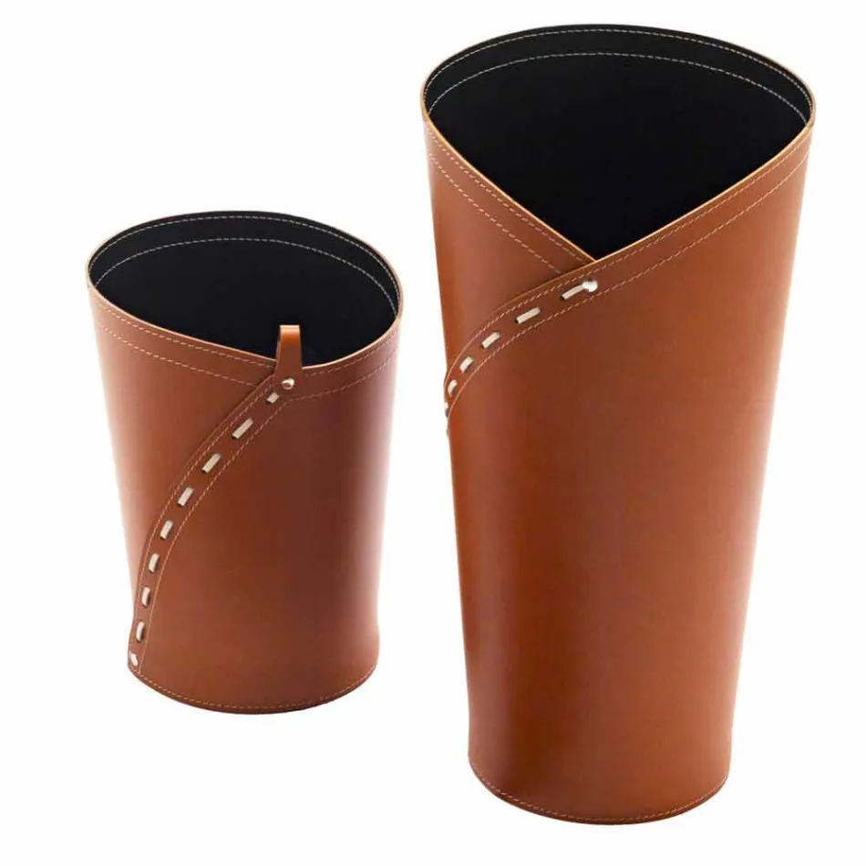 Modern Design Office Composition in Leather Made in Italy - Giulio Viadurini