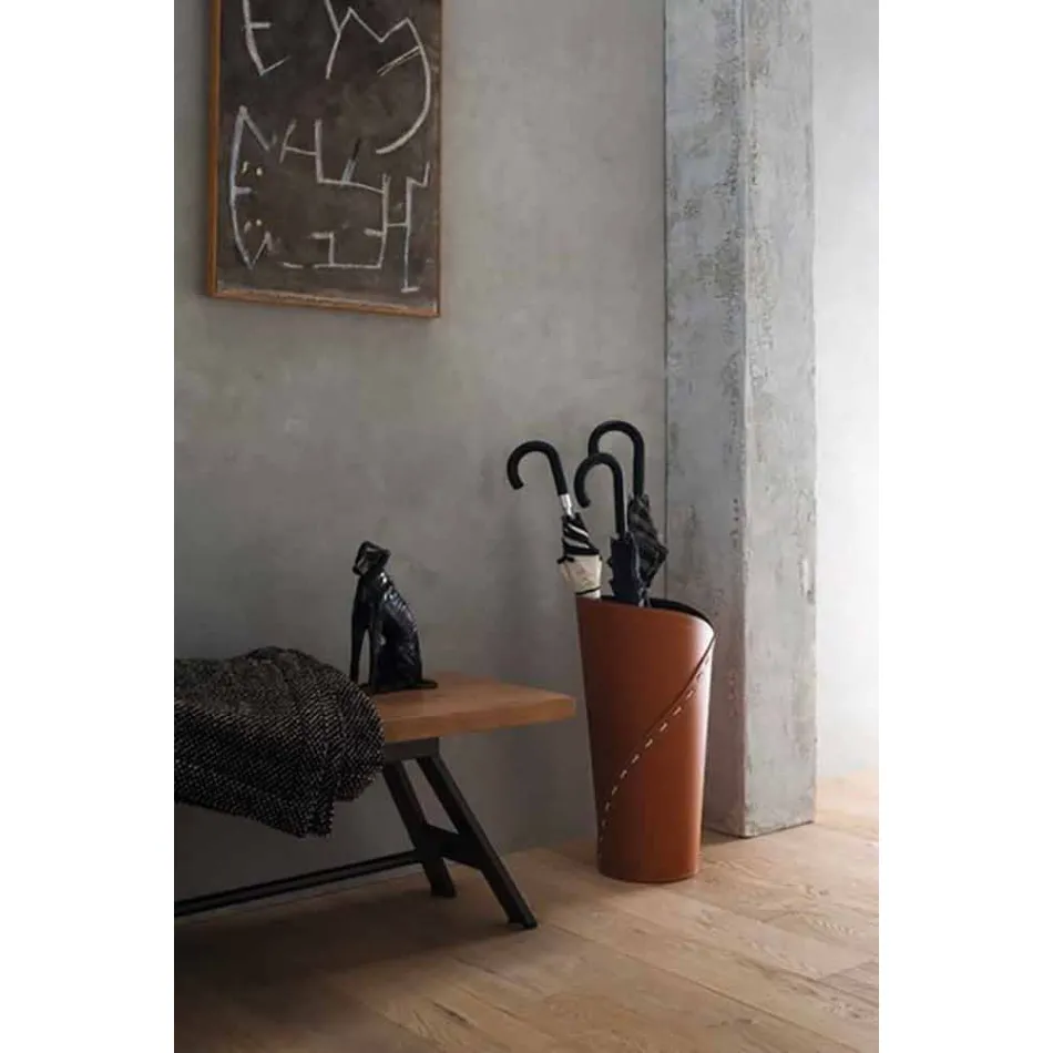 Modern Design Office Composition in Leather Made in Italy - Giulio Viadurini