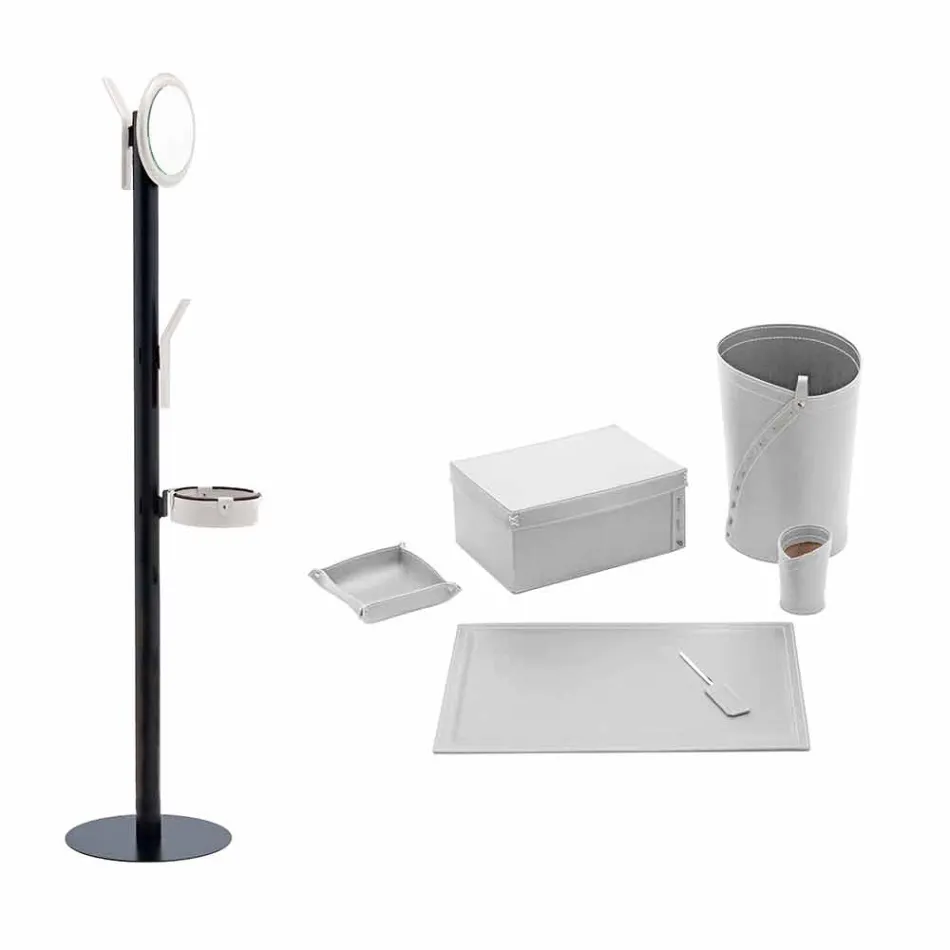 Modern Design Office Composition in Leather Made in Italy - Andrea Viadurini