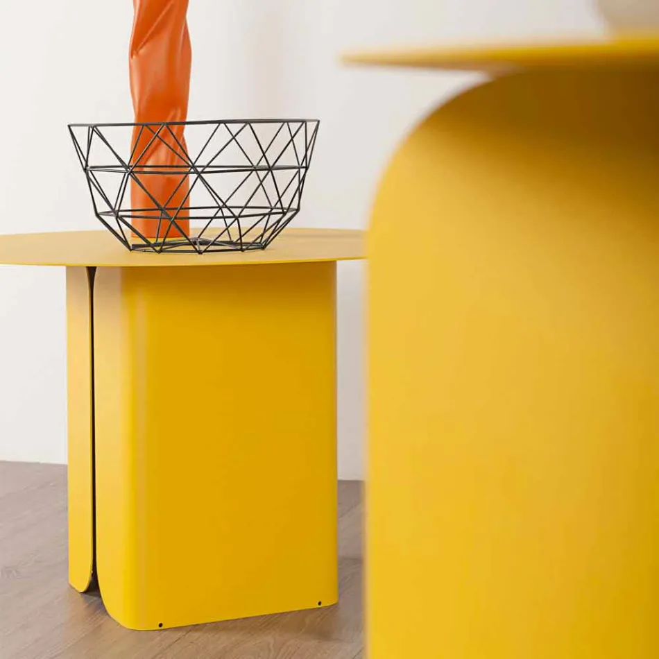 Composition of 2 Modern Coffee Tables in Steel Made in Italy - Poplar Viadurini