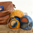 Composition of 3 Colored Wax Candles, Unique Pieces, Made in Italy - Dela Viadurini