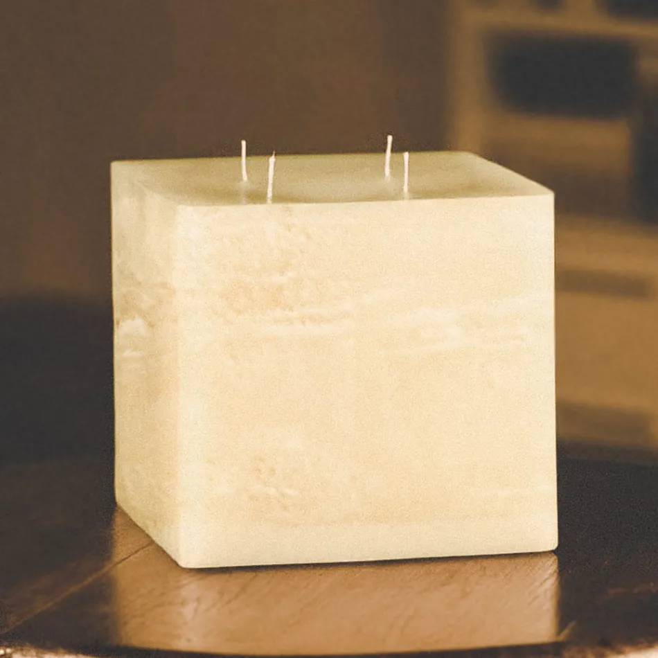 Composition of Square Wax Candles Made in Italy, 3 Pieces - Mondelle Viadurini