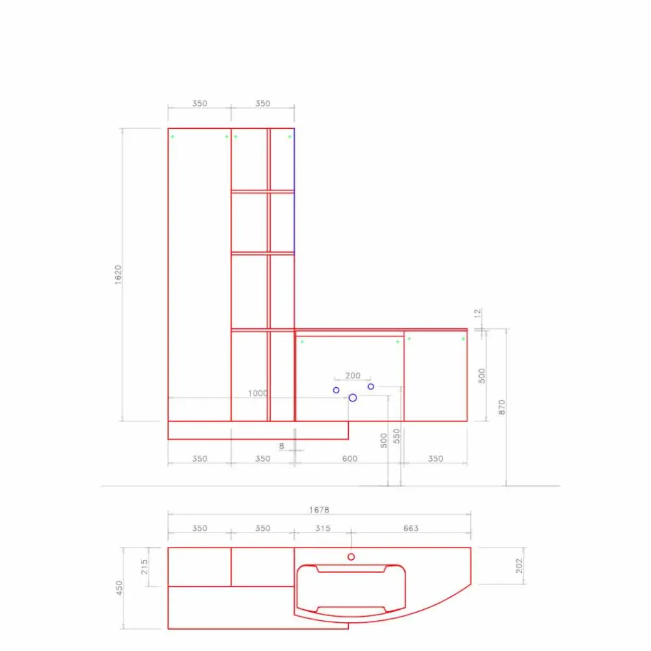 Bathroom Composition, Modern Italian Design Suspension - Callisi10 Viadurini