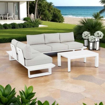 Outdoor Living Room Composition in Aluminum and Fabric, Homemotion - Francine Viadurini