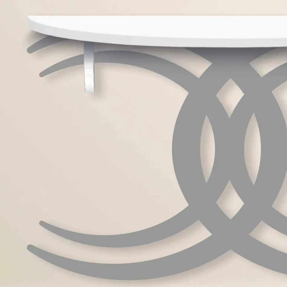 Modern Design Wall-Mounted Console in White and Gray Wood - Coco Viadurini