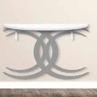 Modern Design Wall-Mounted Console in White and Gray Wood - Coco Viadurini