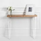 Wall Console in Transparent Plexiglass and Modern Design Wood - Betone Viadurini
