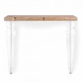 Wall Console in Transparent Plexiglass and Wood Made in Italy - Betone