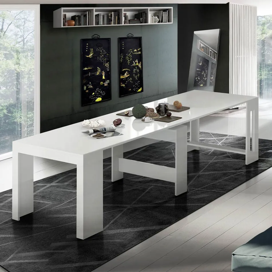 Console Extendable to 300 cm from Entrance or Living Room in Wood - Katharina Viadurini