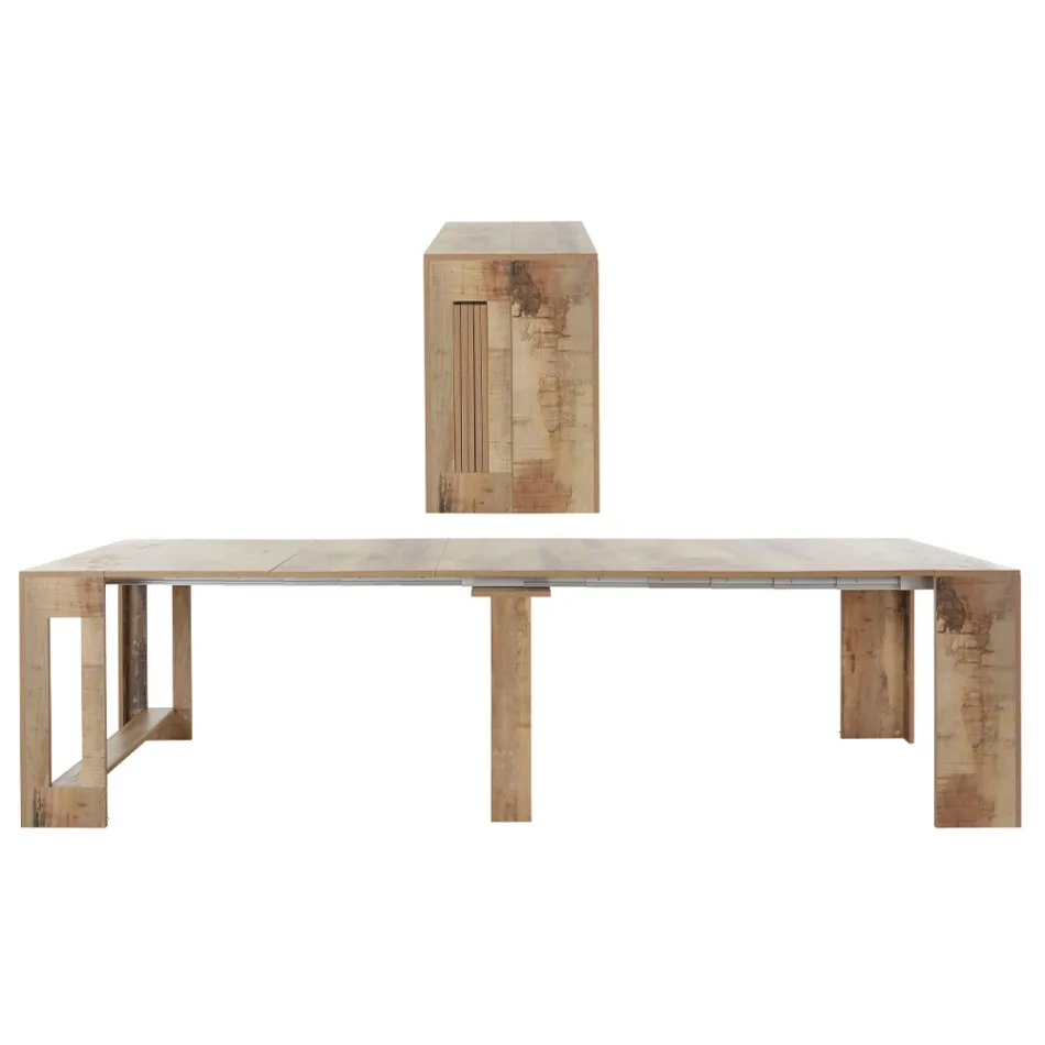 Console Extendable to 300 cm from Entrance or Living Room in Wood - Katharina Viadurini