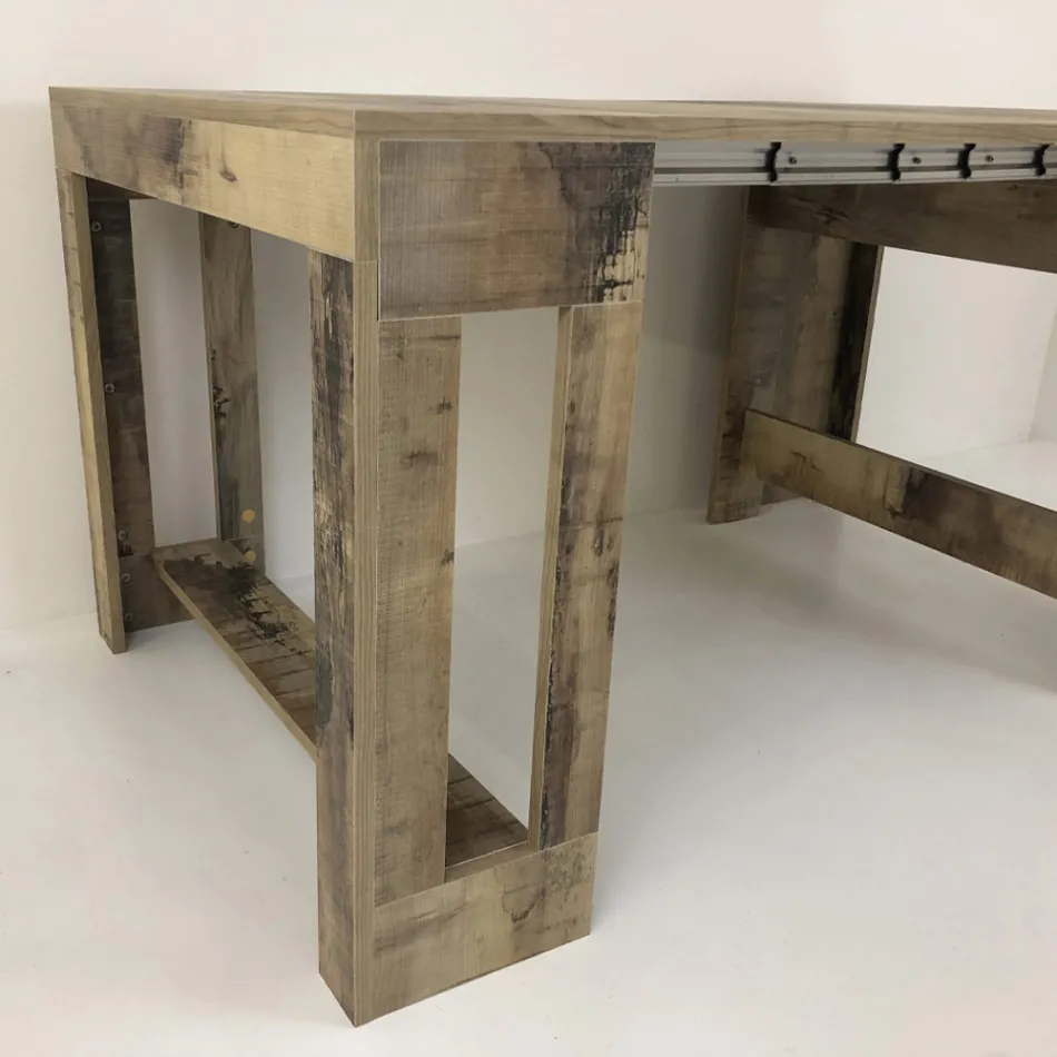 Console Extendable to 300 cm from Entrance or Living Room in Wood - Katharina Viadurini