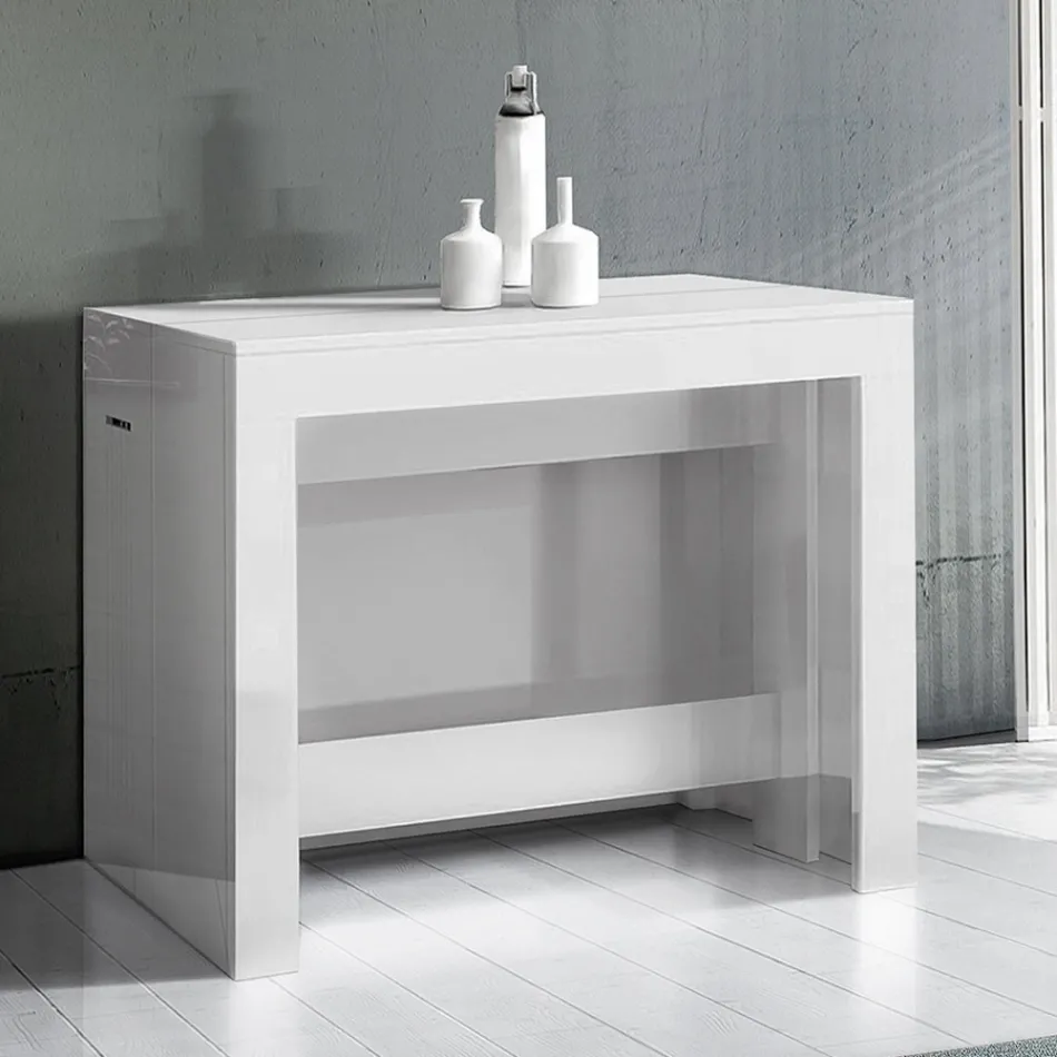 Console Extendable to 300 cm from Entrance or Living Room in Wood - Katharina Viadurini