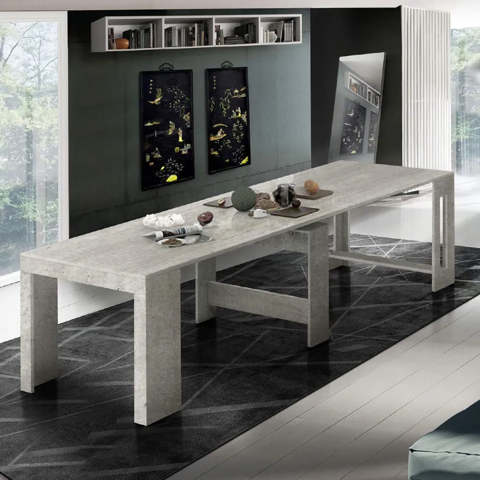 Console Extendable to 300 cm from Entrance or Living Room in Wood - Katharina Viadurini