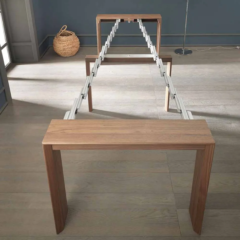 Extendable Console Up to 295 cm in Made in Italy Design Wood - Temocle Viadurini