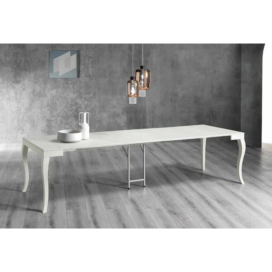 Extendable Console in Gray Gray Lacquered Ash Wood - Woodpecker Viadurini
