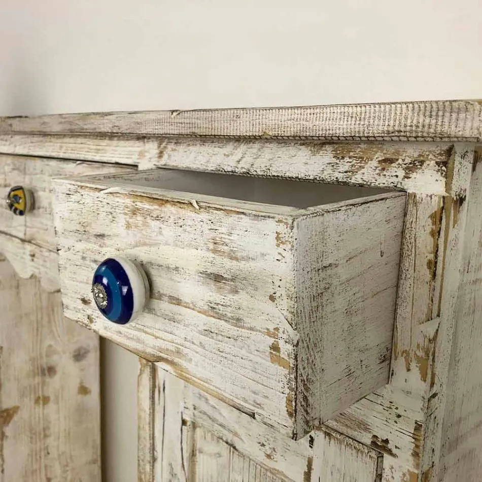 Handcrafted Consolle in Solid Fir Wood Made in Italy - Carminia Viadurini