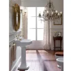 Vintage Ceramic Bathroom Console on Column, Made in Italy - Paulina Viadurini