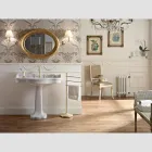 Vintage Ceramic Bathroom Console on Column, Made in Italy - Paulina Viadurini