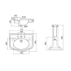 Vintage Ceramic Bathroom Console on Column, Made in Italy - Paulina Viadurini