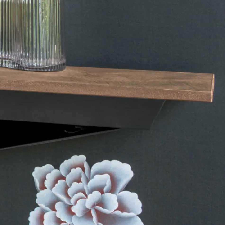 Console with Mortar Effect Top and Metal Base Made in Italy - Timedio Viadurini