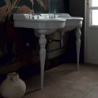 Classic double bowl bathroom console made in Italy, Magda Viadurini