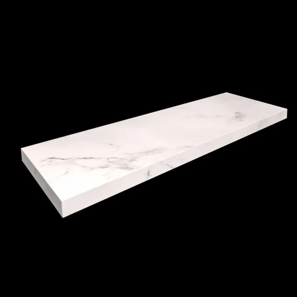 Bathroom Console with Washbasin and Shelf in Porcelain Stoneware 4 Finishes - Ramina Viadurini