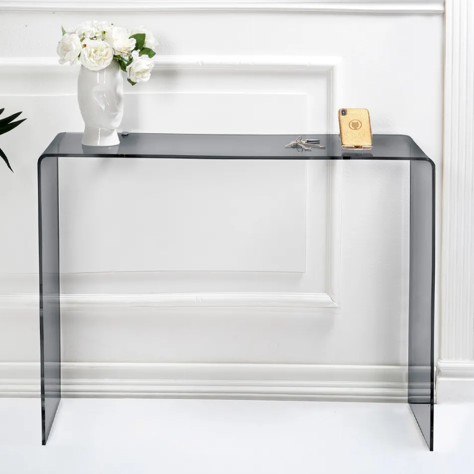 Fixed Console in White or Smoked Plexiglass Made in Italy - Genio Viadurini