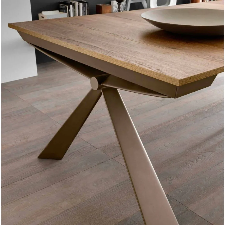 Console in Wood and Metal Extendable Up to 295 cm Made in Italy - Timedio Viadurini