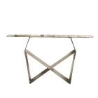 Concordia Metal Console Table with Marble-Effect Ceramic Top Made in Italy Viadurini