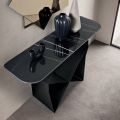 Concordia Metal Console Table with Marble-Effect Ceramic Top Made in Italy