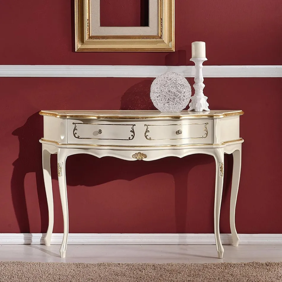 Classic Entrance Console in Wood with 1 Drawer Made in Italy - Leonor Viadurini
