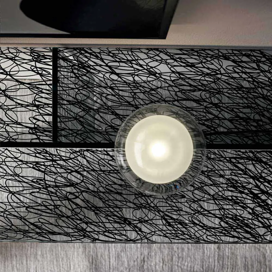 Design Entrance Console Extralight Decorated Glass Made in Italy - Sestola Viadurini