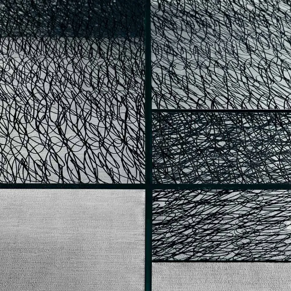 Design Entrance Console Extralight Decorated Glass Made in Italy - Sestola Viadurini