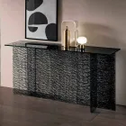 Design Entrance Console Extralight Decorated Glass Made in Italy - Sestola Viadurini