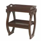 Modern console with Walter tray, upholstered in brown leather Viadurini