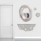 Modern Design Console in Sand and Beige Wood to be Fixed to the Wall - Orbita Viadurini