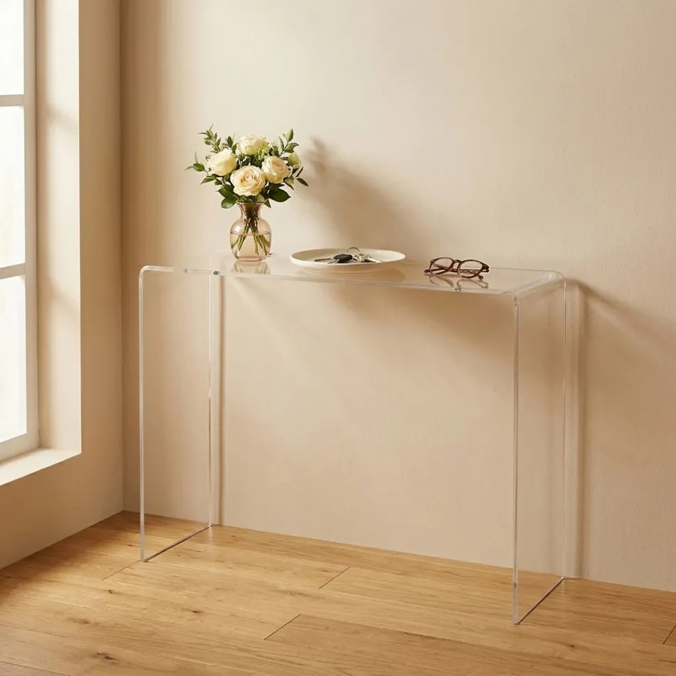 Modern Console Table in Transparent or Multicolor Plexiglass Made in Italy - Emy Viadurini