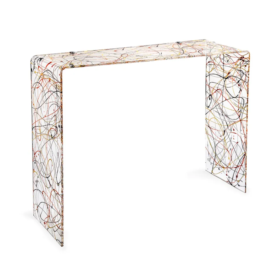 Modern Console Table in Transparent or Multicolor Plexiglass Made in Italy - Emy Viadurini