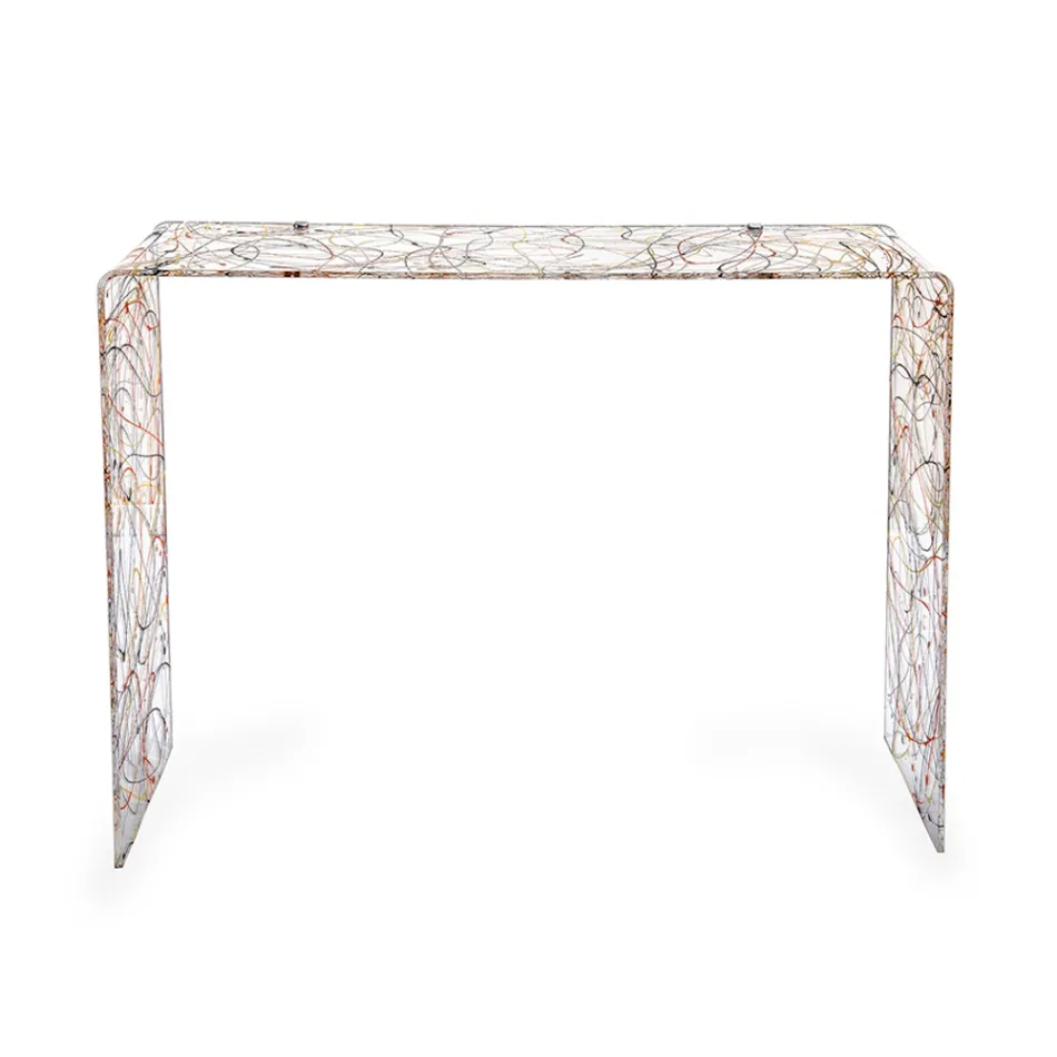 Modern Console Table in Transparent or Multicolor Plexiglass Made in Italy - Emy Viadurini