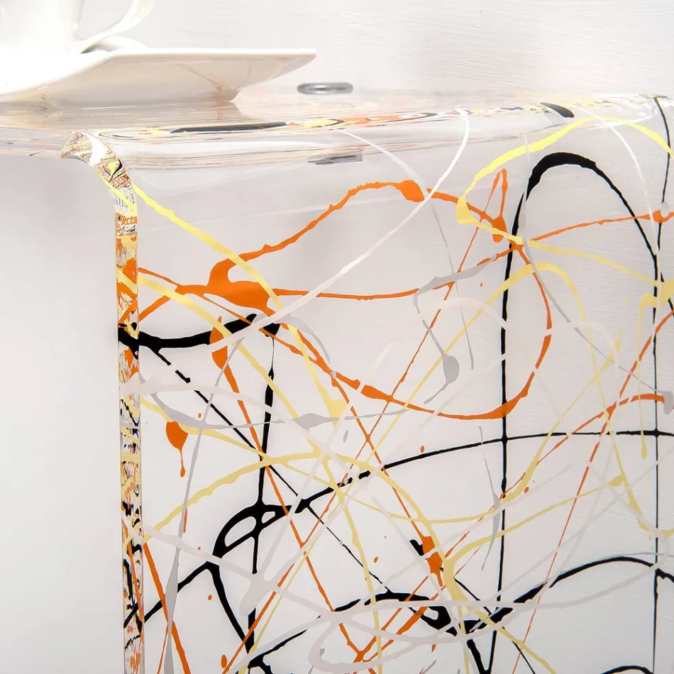 Modern Console Table in Transparent or Multicolor Plexiglass Made in Italy - Emy Viadurini