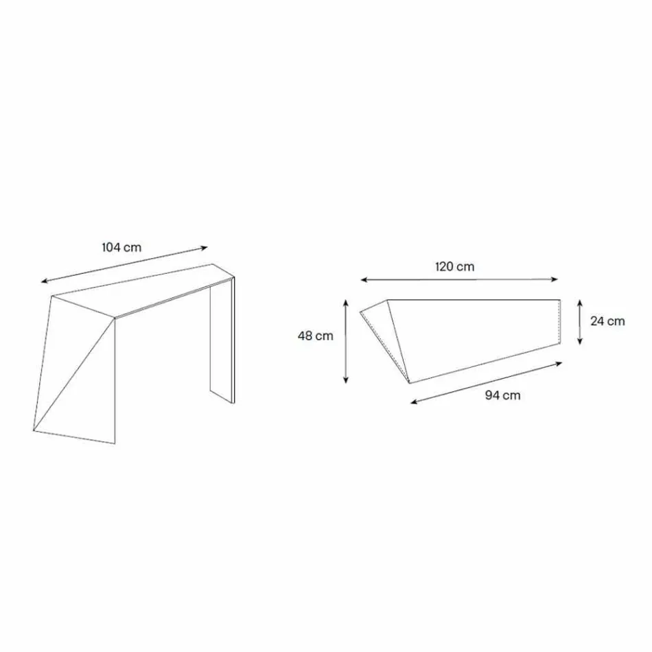 Console for Modern Entrance in Extralight Glass Made in Italy - Rosalia Viadurini