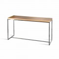 Rectangular console table Flora, made in Italy, wood and metal