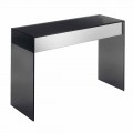 Design Consolle Desk in Smokey Glass with Drawers Made in Italy - Mantra