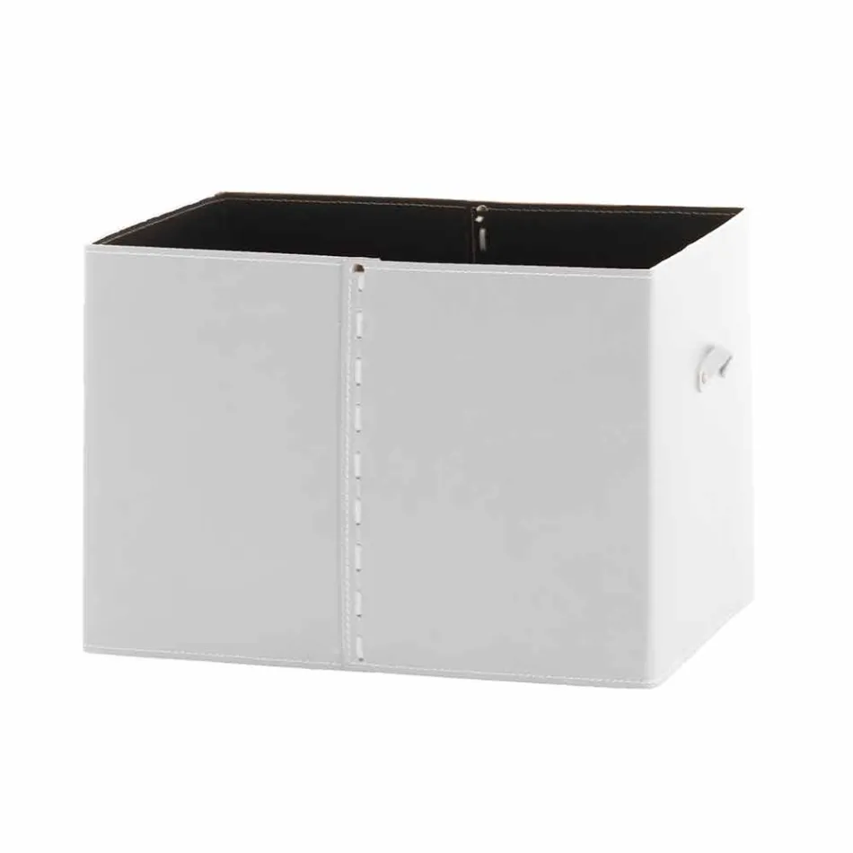 Modern Storage Box in Regenerated Leather Made in Italy - Gabry Viadurini
