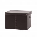Modern Storage Box in Regenerated Leather Made in Italy - Gabry